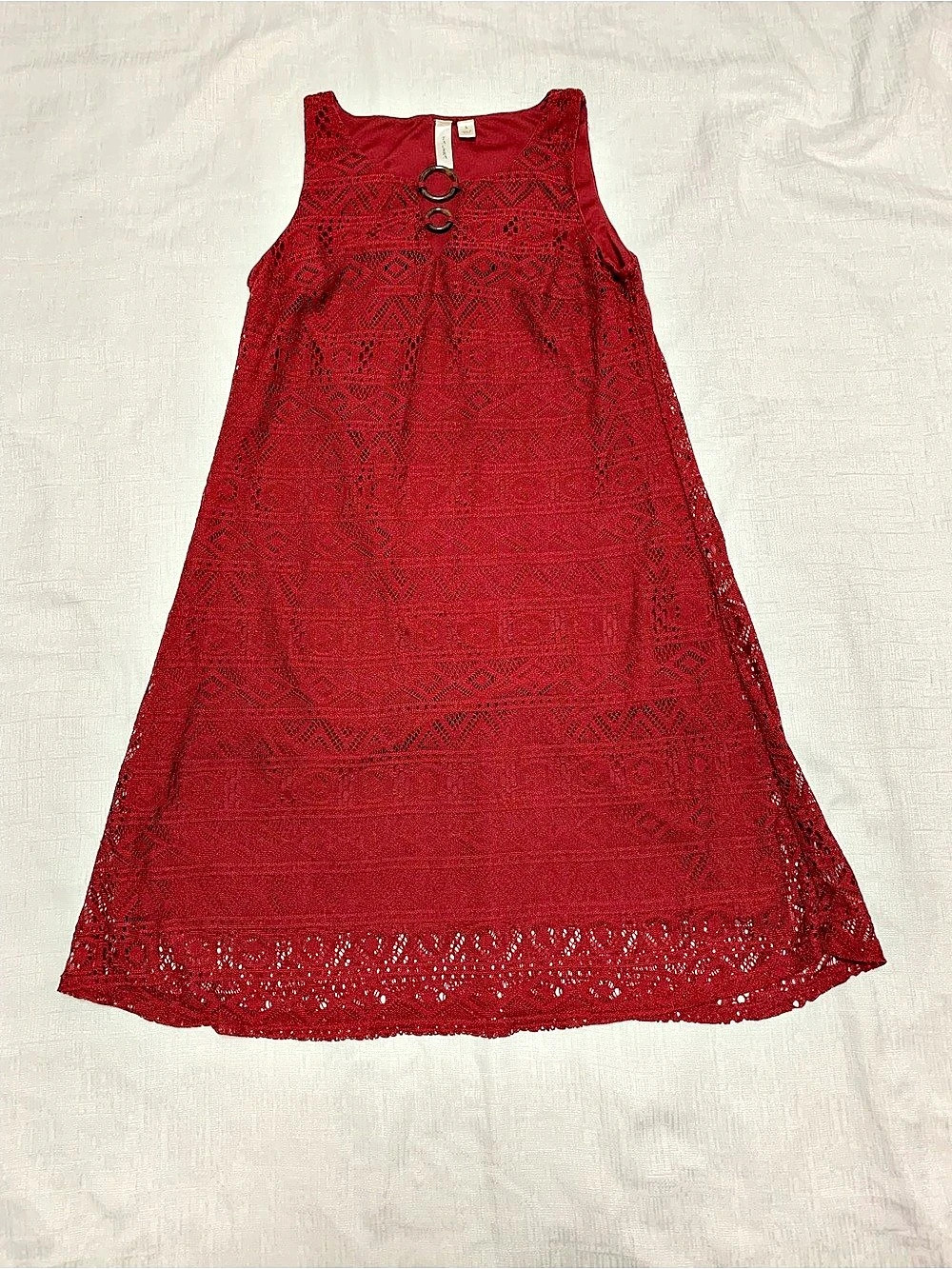 Tacera . Lace Mini Dress in Red.SizeSmall. Like New